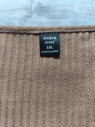 Camiseta Crop Top Marrón SHEIN Talla XL