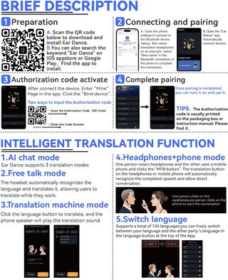 ANSTEN Auriculares Clip con Traductor Instantaneo