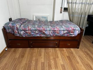 Cama nido de madera con almacenaje