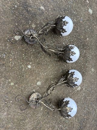 Apliques pared antiguos cristal y metal