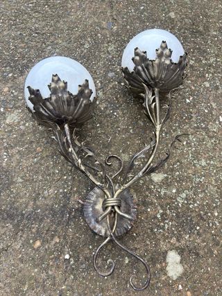 Apliques pared antiguos cristal y metal