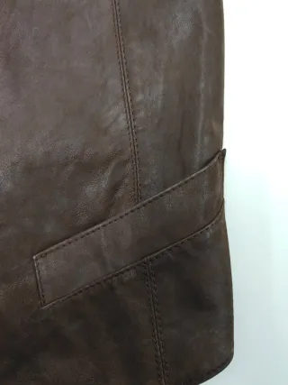 Chaleco de piel unisex marrón