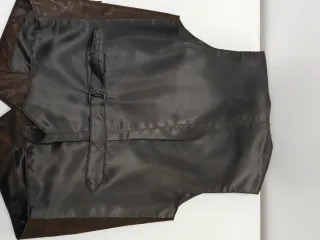 Chaleco de piel unisex marrón