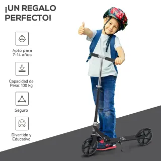 Patinete negro plegable