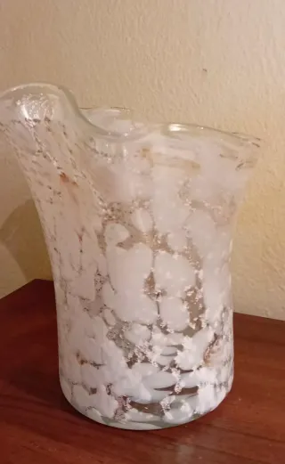 Vaso fazzoletto vetro trasparente bianco