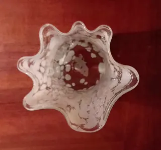 Vaso fazzoletto vetro trasparente bianco