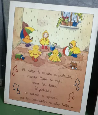 Dos Cuadros infantiles con poema