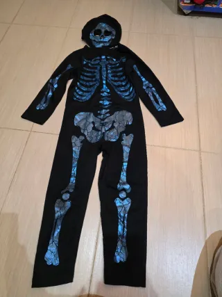 Disfraz esqueleto brillante niños
