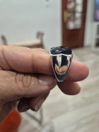 Anillo Tous Oso Onix Negro Plateado