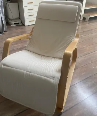 Hamaca/Mecedora Beige y Madera