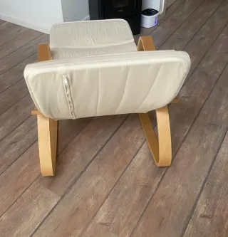 Hamaca/Mecedora Beige y Madera