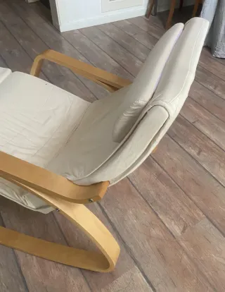 Hamaca/Mecedora Beige y Madera