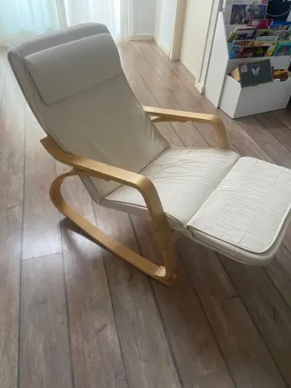 Hamaca/Mecedora Beige y Madera