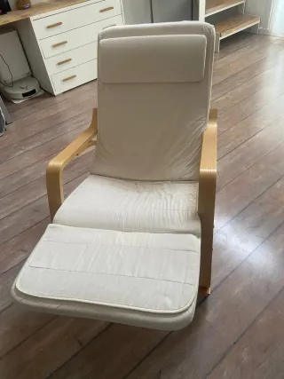 Hamaca/Mecedora Beige y Madera