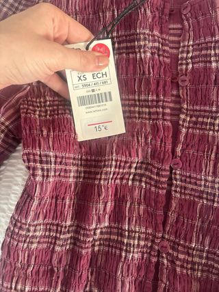 Blusa cuadros talla XS