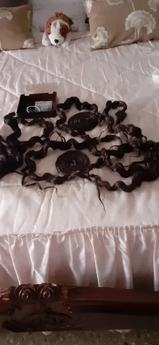 Pelo fallera rizado castaño oscuro