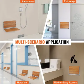 Sedile per Doccia Pieghevole in Teak 530 x 48 x 40