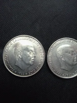 2 Monedas 100 PTAS.   Plata sin circular