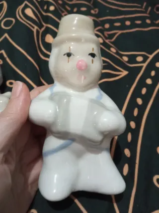 2 Figuras Payasos Porcelana Vintage