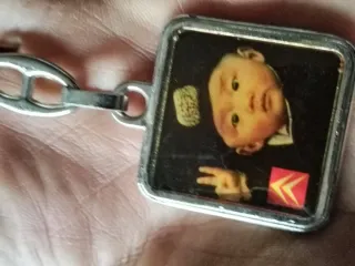 Llavero con foto de bebé y símbolo Citroen vintage