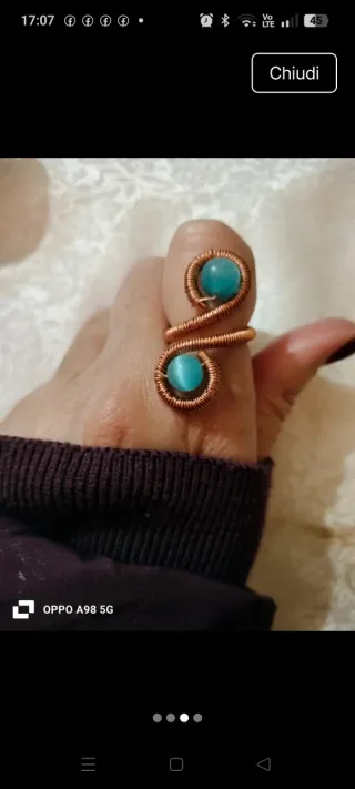 Anello wire rame regolabile