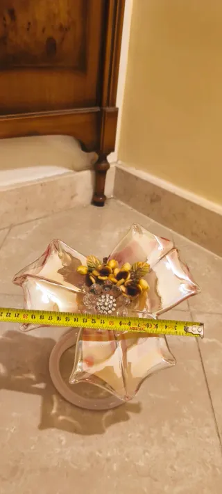 Centrotavola d' arredo vintage Vetro Colorato