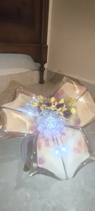 Centrotavola d' arredo vintage Vetro Colorato