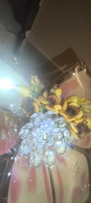 Centrotavola d' arredo vintage Vetro Colorato