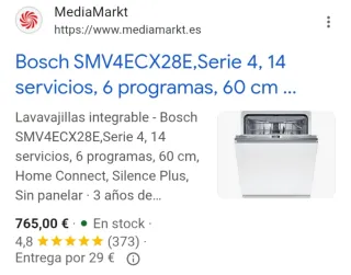 Lavavajillas Bosch SMV4ECX28E Serie 4