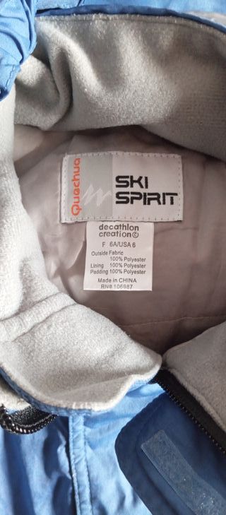 Mono de esquí infantil azul 6 años