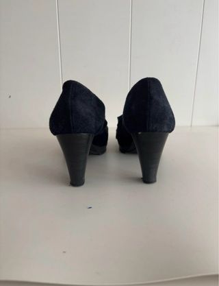 Zendra Zapatos Tacón Borlas Flecos Negro