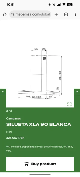 Campana Extractora Mepamsa Silueta XL