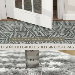 Alfombra gris diseño geométrico
