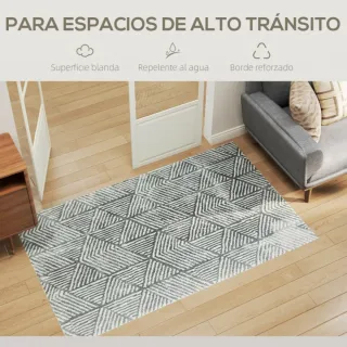 Alfombra gris diseño geométrico