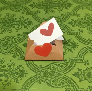 Busta e biglietto miniatura cuore
