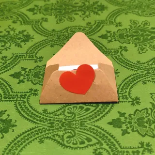 Busta e biglietto miniatura cuore