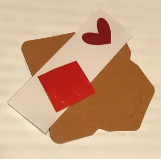 Busta e biglietto miniatura cuore