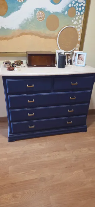 Comoda antigua restaurada 5 cajones