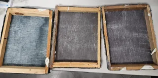 3 Quadretti Decorativi Oro e Bianco