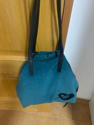 Bolso Desigual Terciopelo Azul