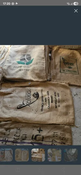 5 sacos de yute para café