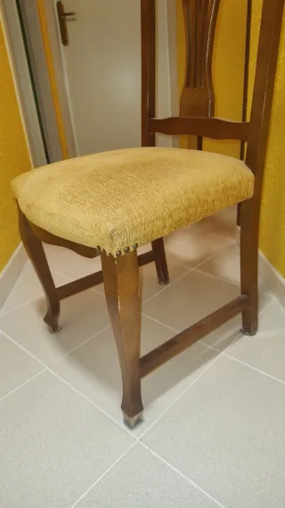 6 sillas de salón madera y tela