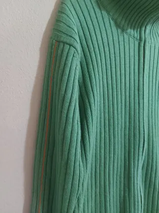 Rebeca verde y naranja cremallera