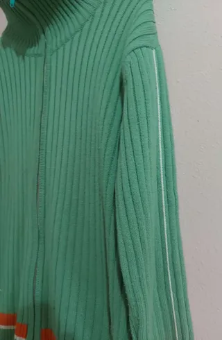 Rebeca verde y naranja cremallera