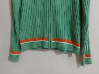 Rebeca verde y naranja cremallera