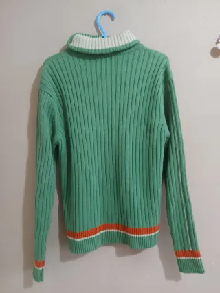 Rebeca verde y naranja cremallera