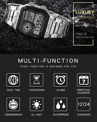Reloj Digital Deportivo Acero Inoxidable NUEVO