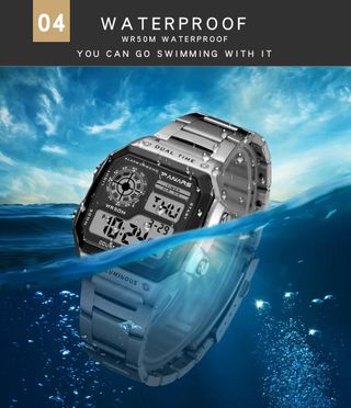 Reloj Digital Deportivo Acero Inoxidable NUEVO