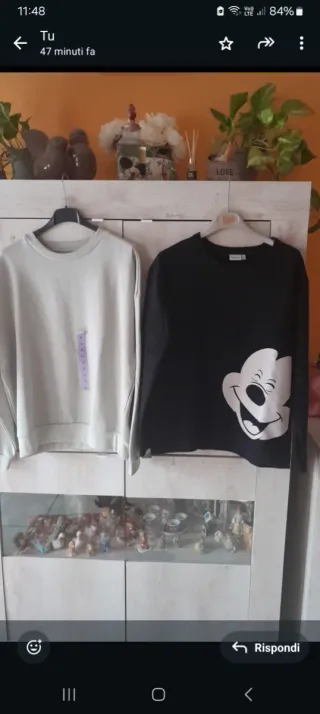 Felpa menta chiaro e nera