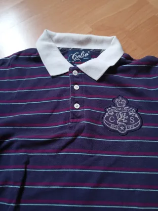 Polo Celio Rayas Unisex Azul/Morado